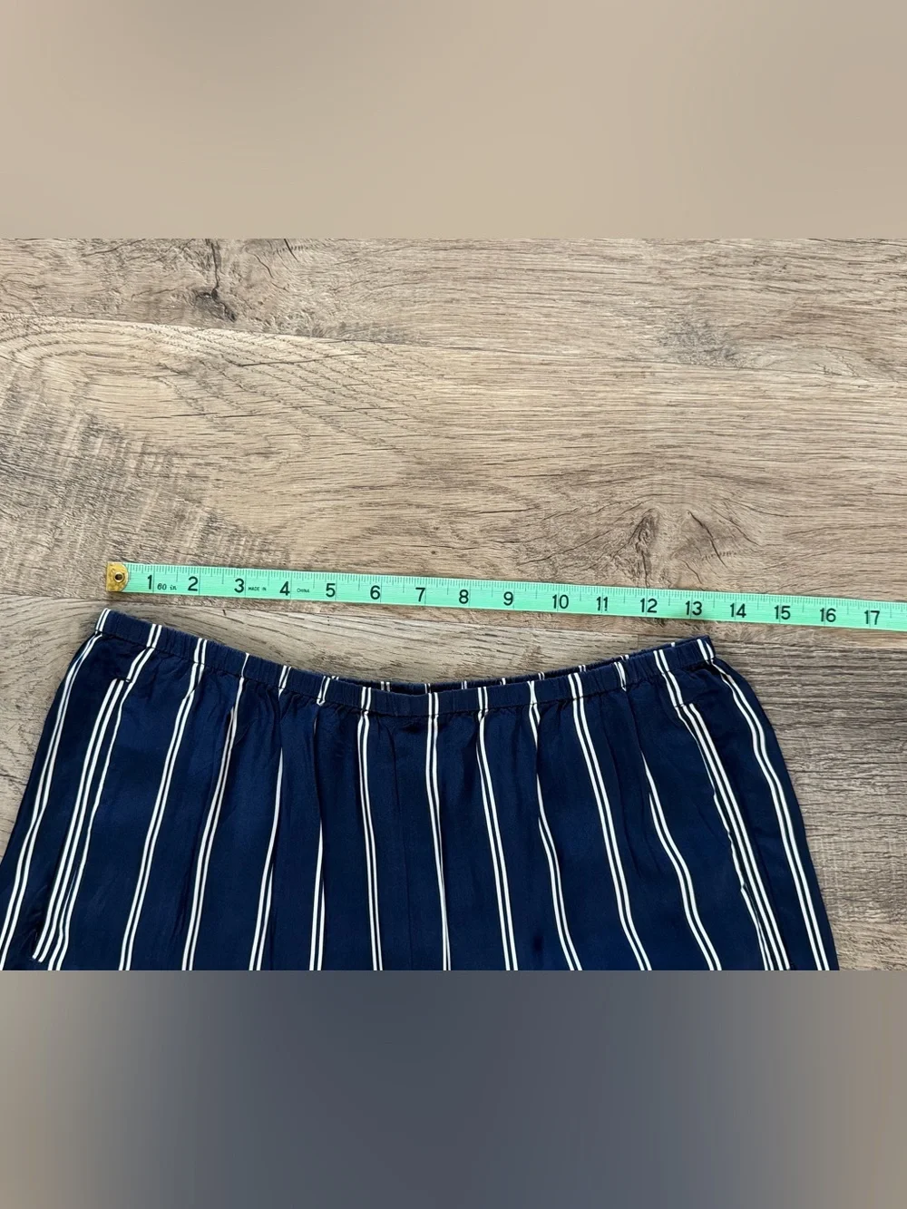 J.Crew Cosmo Pant Navy Stripe Wide Leg Pull On Pants NWT Small